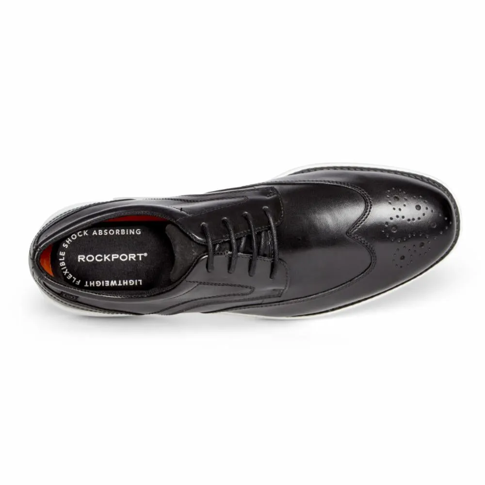 Rockport Men GARETT WING TIP BLACK/WHITE OS