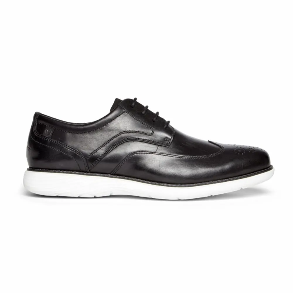 Rockport Men GARETT WING TIP BLACK/WHITE OS