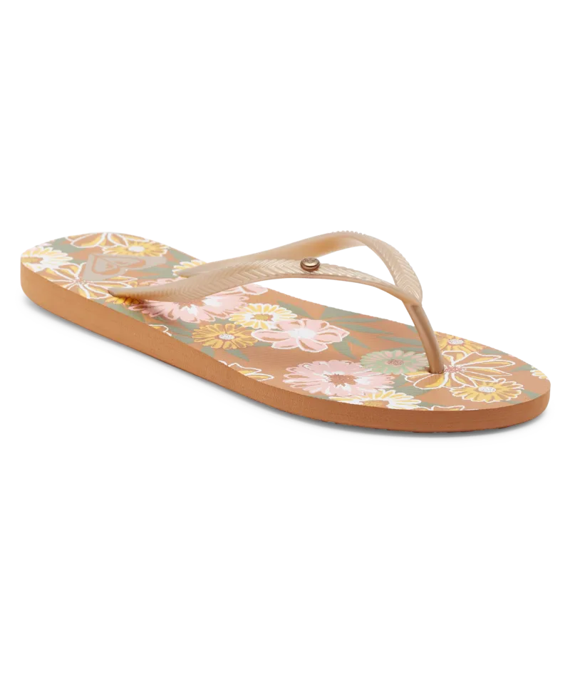 Roxy Bermuda Print Sandal-Citrus/Gold