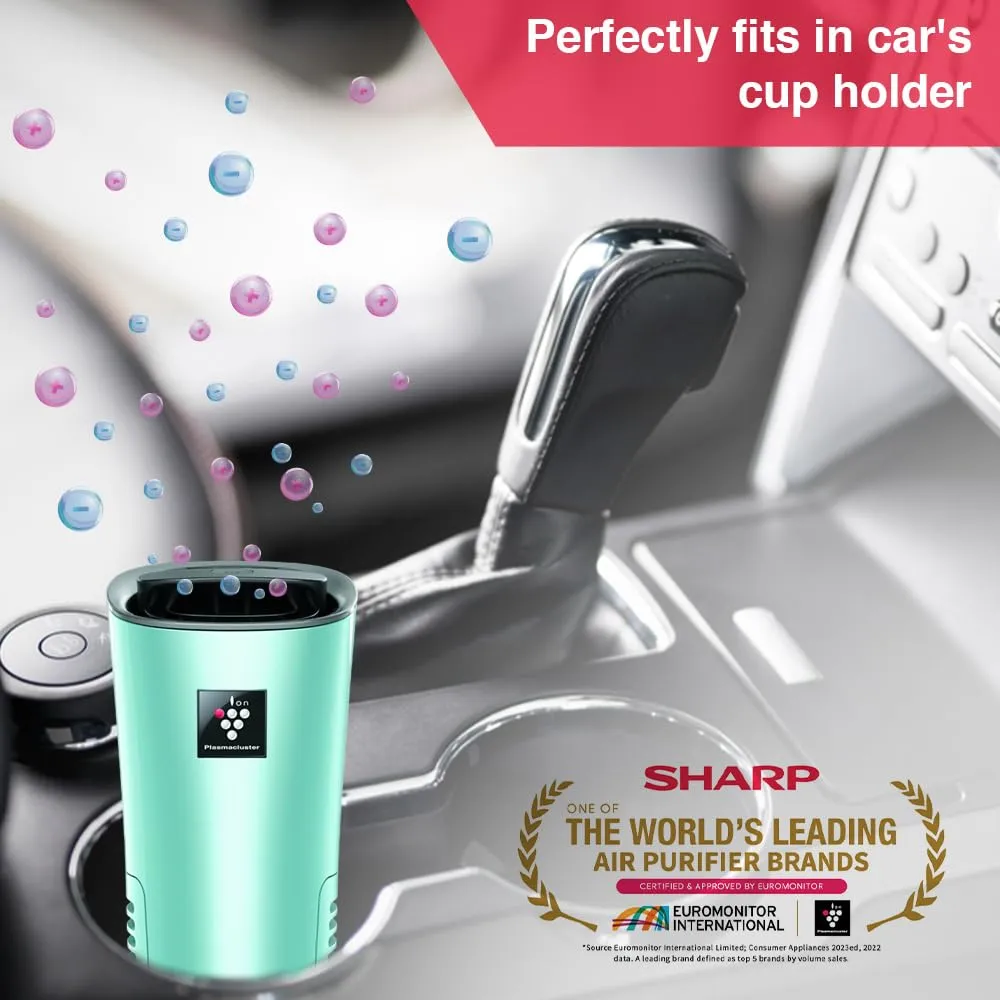 SHARP IG-NX2M-A Car Air Purifier with Plasmacluster (Removes Bacteria, Virus, Odor, Mold, VOCs) I JAPAN TECHNOLOGY I Pre Filter I Suitable for Hatchback, Sedan and SUVs | Cover: 25 Sq Ft