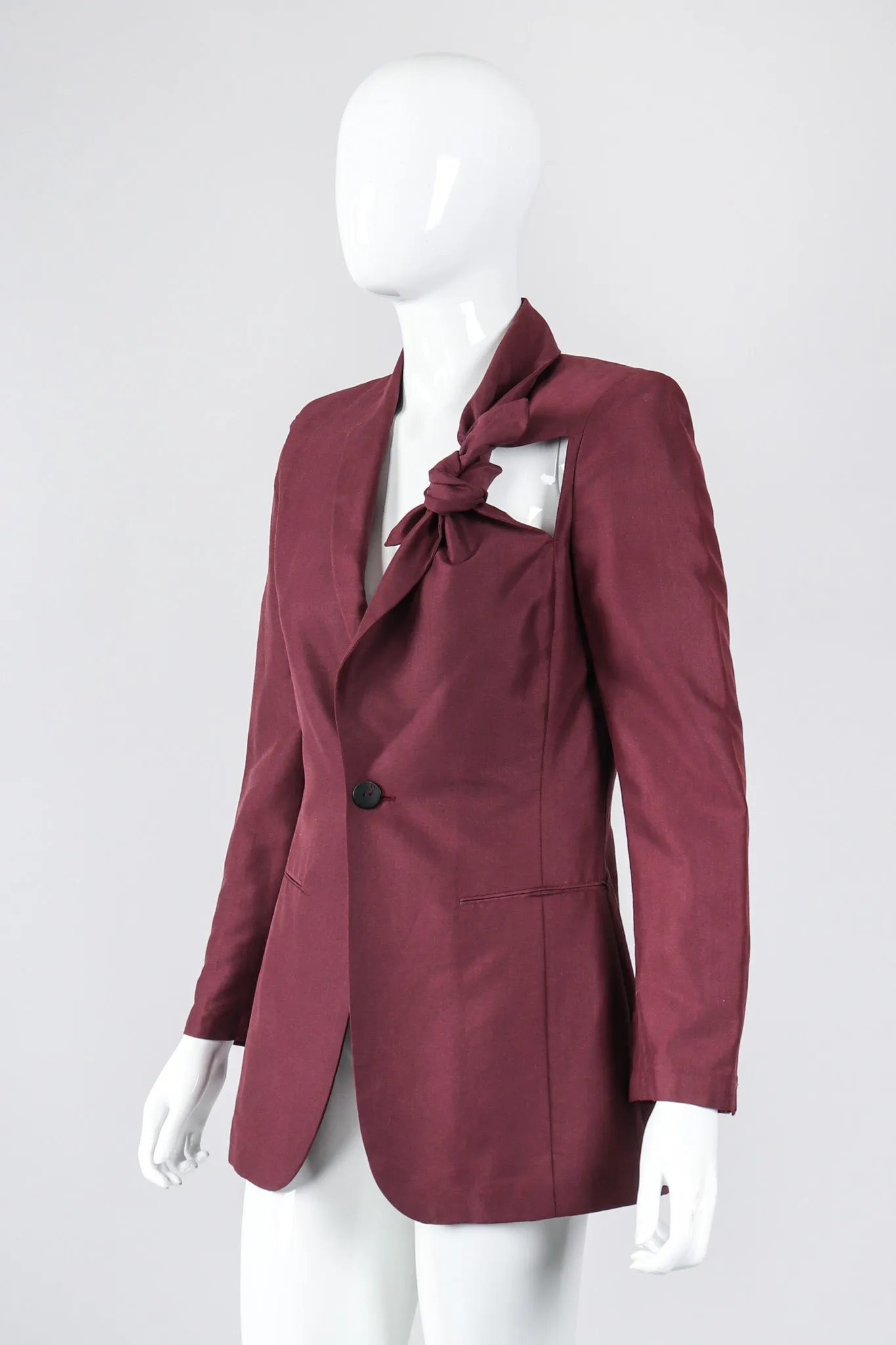 Slashed Cutout Tie Jacket