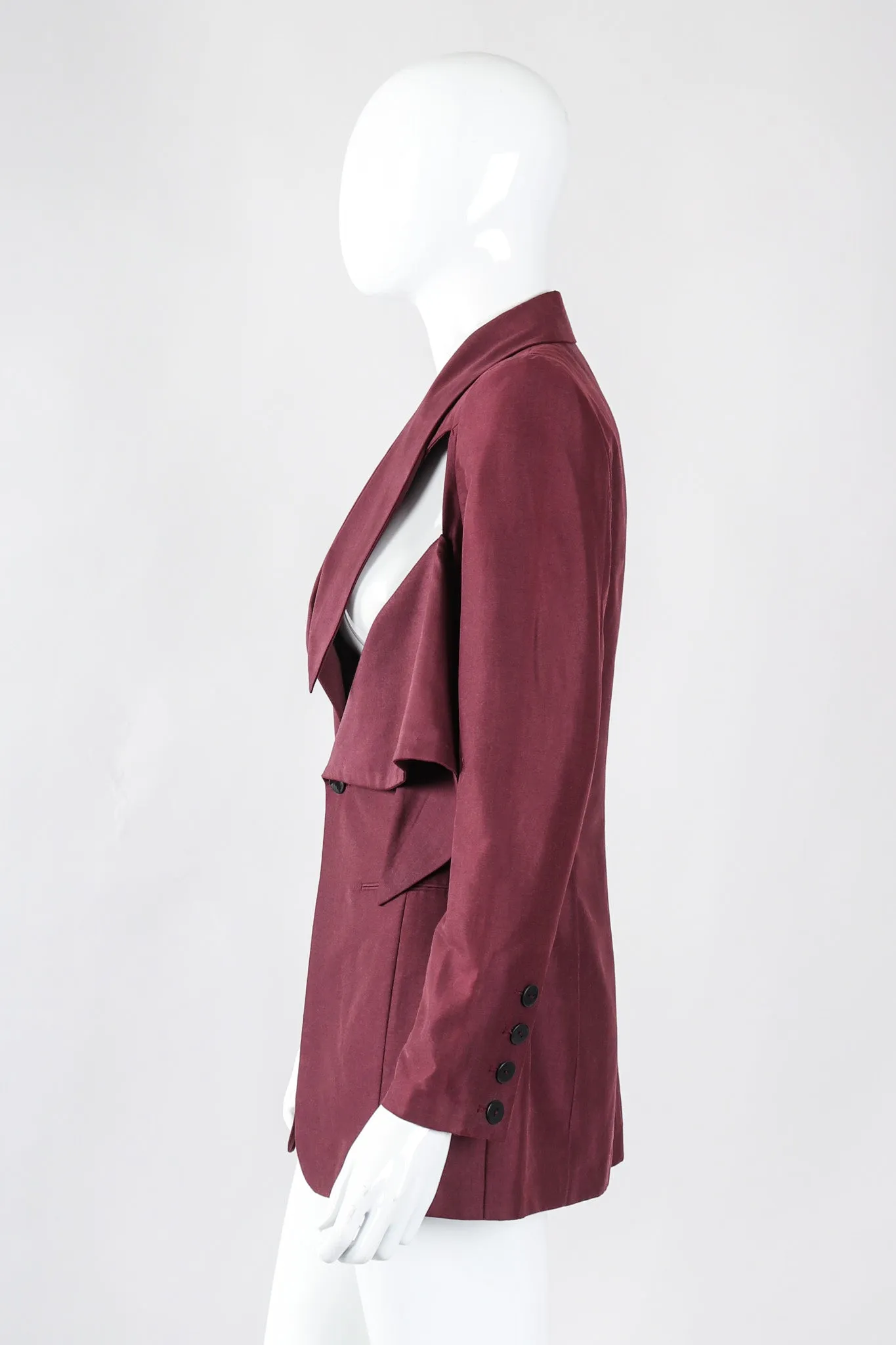 Slashed Cutout Tie Jacket