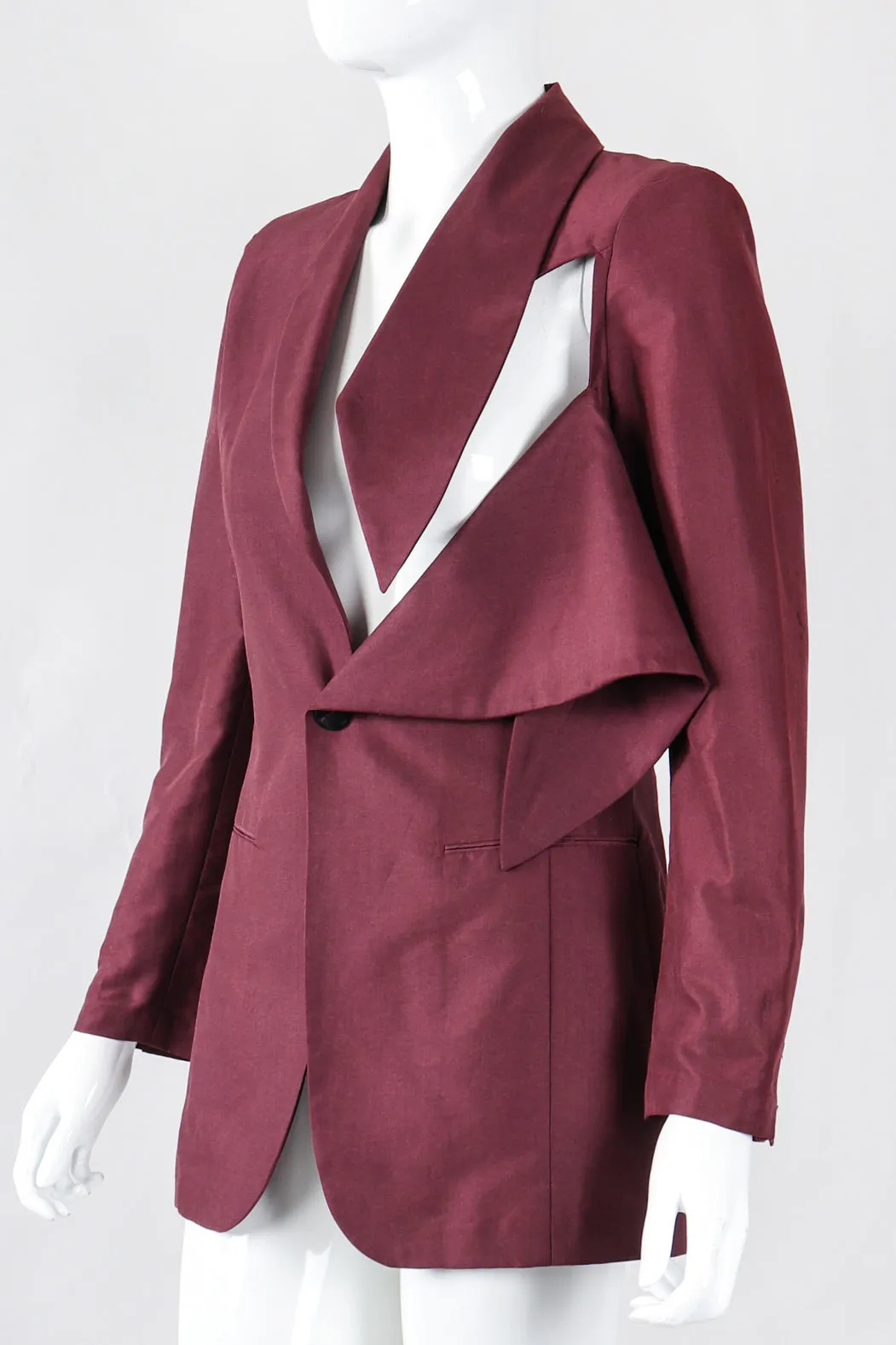 Slashed Cutout Tie Jacket