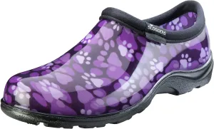 Sloggers Women's Waterproof Rain and Garden Shoe with Comfort Insole, Purple Paw Print, Size 8, Style 5114QP08