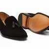 Tassel Loafers - Black Suede