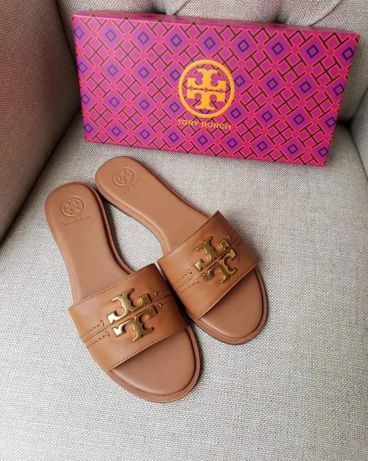 TB CASUAL SLIDES - BROWN
