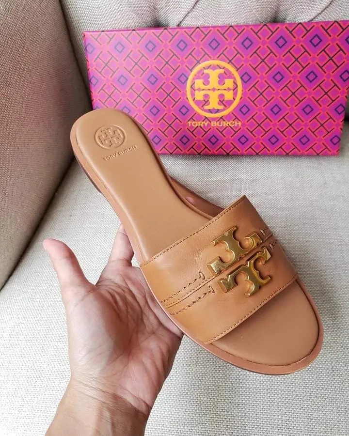 TB CASUAL SLIDES - BROWN
