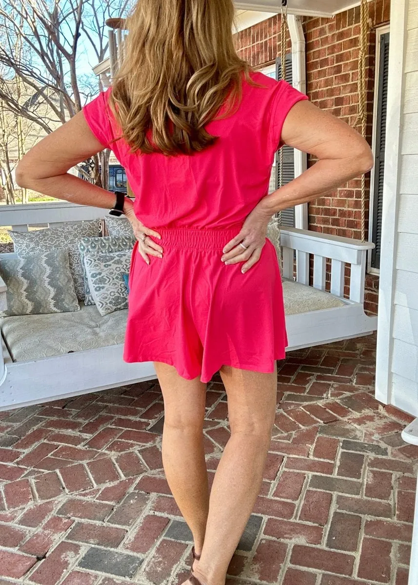Top Pick Romper - Flamingo Pink