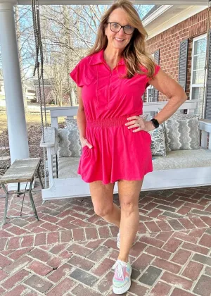 Top Pick Romper - Flamingo Pink