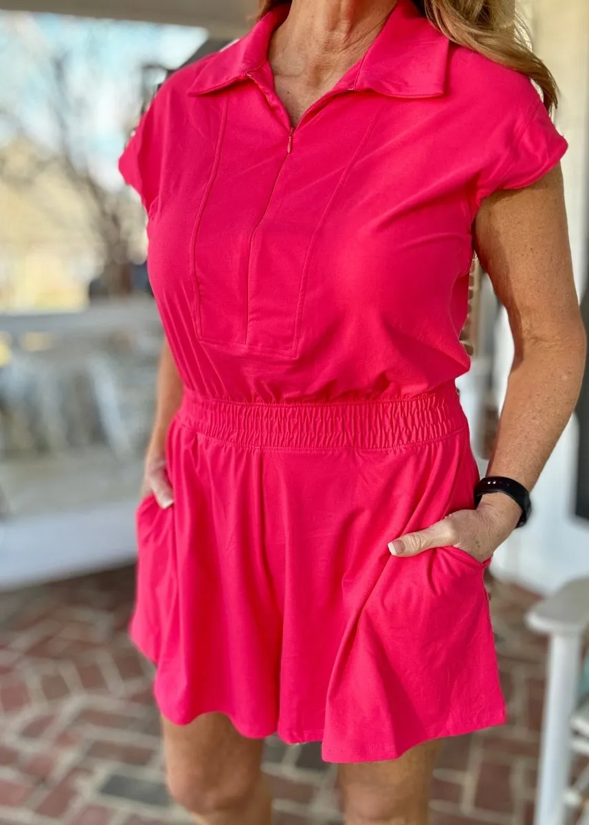Top Pick Romper - Flamingo Pink