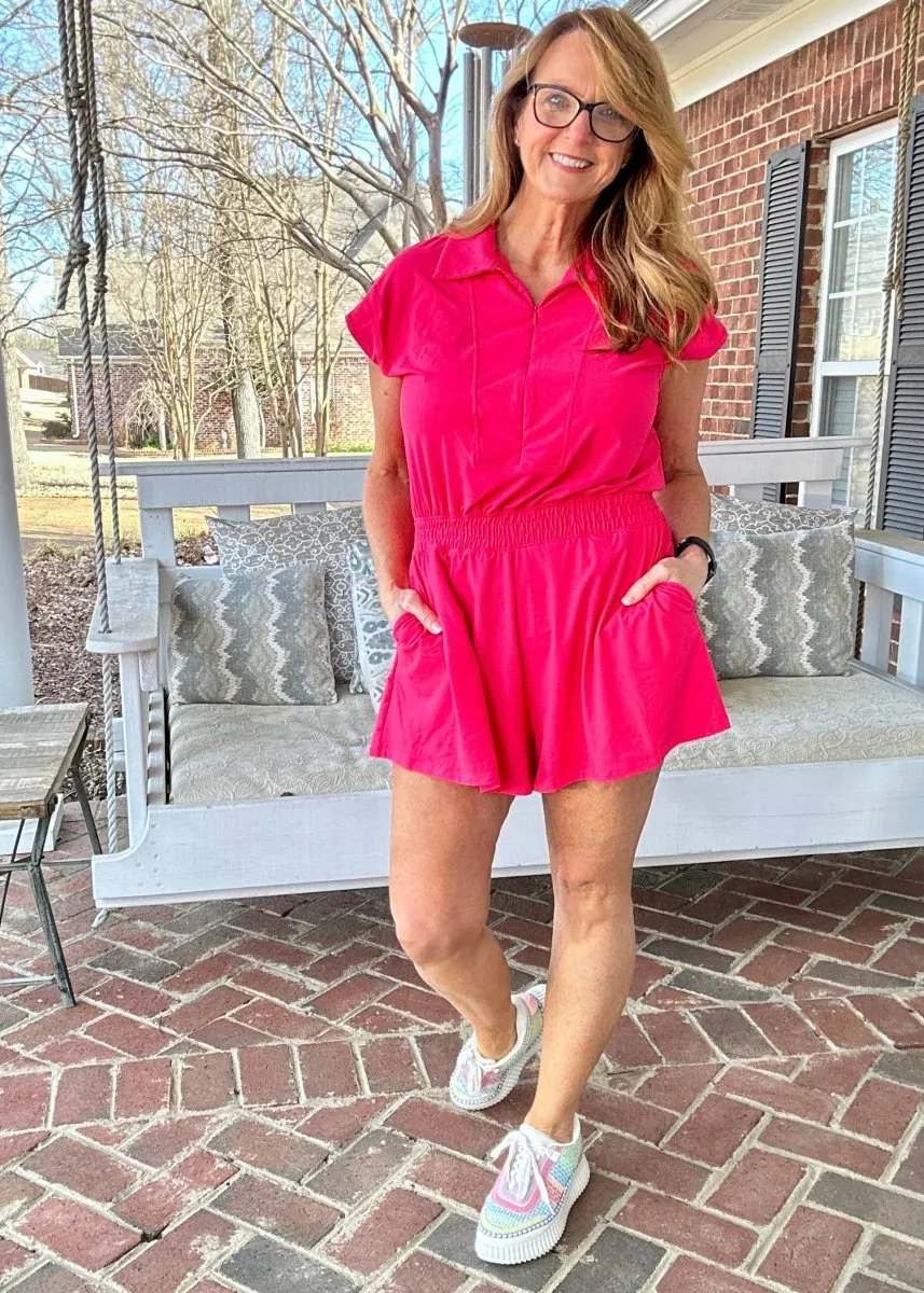 Top Pick Romper - Flamingo Pink