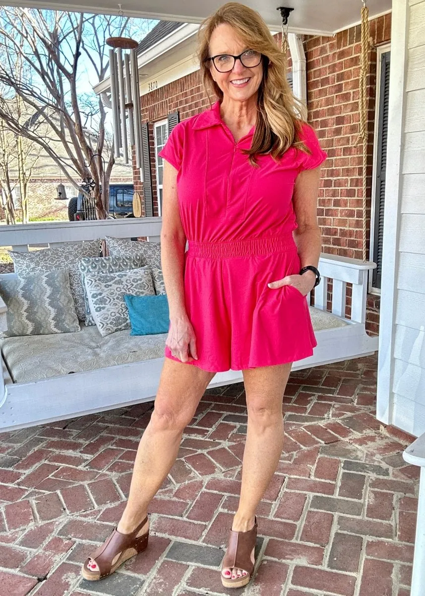 Top Pick Romper - Flamingo Pink