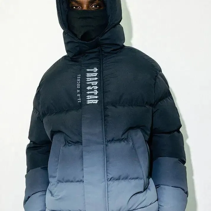 Trapstar Decoded Hooded Puffer Jacket 2.0 - Black Gradient