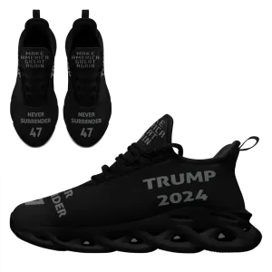 Unique Gift,Personalized Dark MAGA Sneakers, Custom Never Surrender Shoes, Support for Trump Maxsoul Shoes