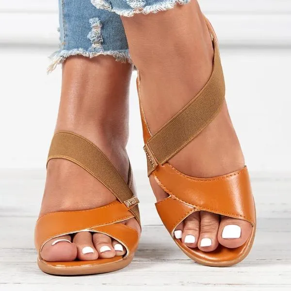 Women's Fashion Fish Mouth Chunky Heel Sandals 65188501C